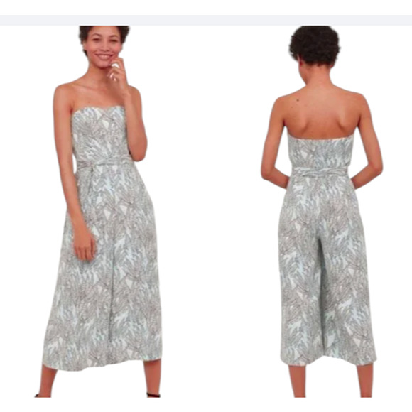 Baby BLUE Tropical Pattern Jumpsuit - H&M - Size 8 - Picture 2 of 8